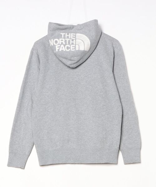 ノースフェイス 中綿ジャケット フーディ ジップアップ 刺繍ロゴ グレー L THE NORTH FACE 「THE FACE」 刺繍ジップアップパーカー L