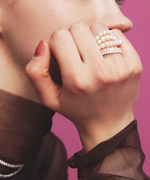 指輪 リング 「les bon bon」conation pearl ring WH/コネーション パール リング BOB767 レディース