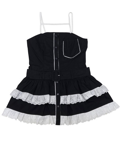 lilLilly（リルリリー） ワンピース フリルシャツベルトキャミワンピ