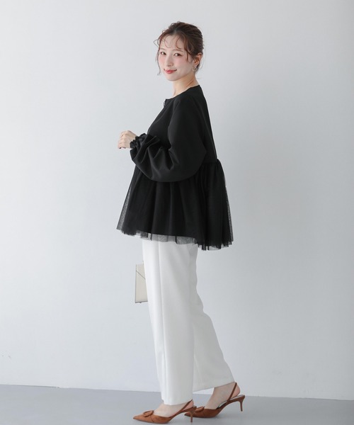 Fit more（フィットモア） コート アウター チュールレイヤード