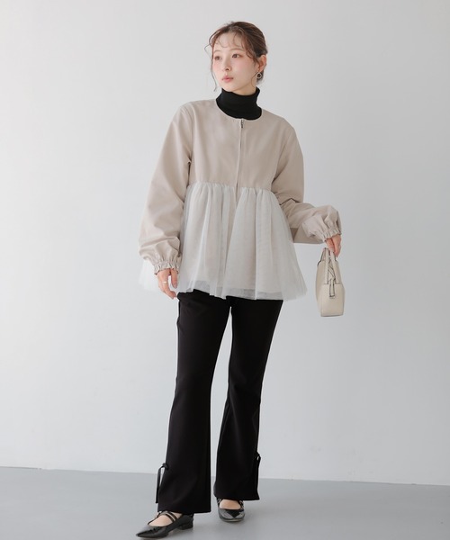 Fit more（フィットモア） コート アウター チュールレイヤード