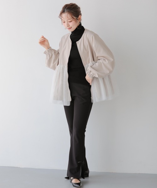 Fit more（フィットモア） コート アウター チュールレイヤード