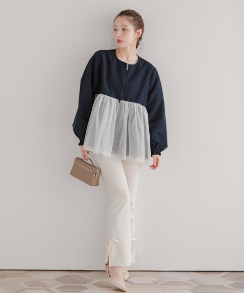 Fit more（フィットモア） コート アウター チュールレイヤード