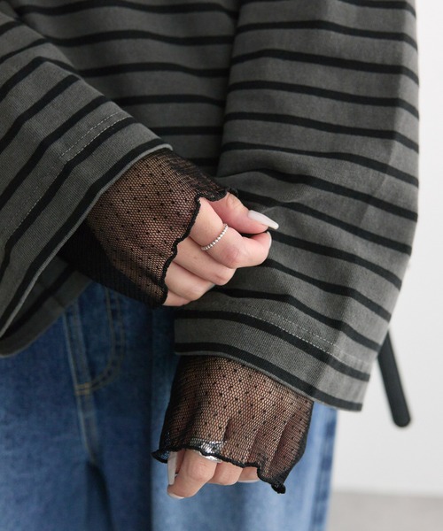 pual ce cin tシャツ ドットチュールドッキングレイヤードカットソー