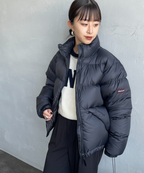 Marmot レディースダウンジャケット 黒 水色 Marmot ダウンコート ダウンジャケット 「WEB先行予約」「Marmot
