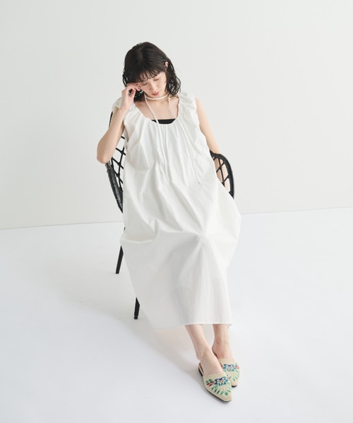 MERLOT（メルロー） ノースリーブワンピース FREE ホワイト レディース