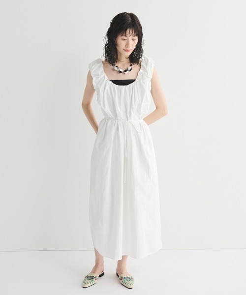 MERLOT（メルロー） ノースリーブワンピース FREE ホワイト レディース