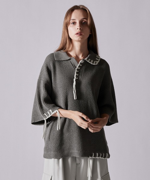 値下げ中！AURALEE チャコールグレー 半袖ニット　サイズ0 値下げ中！AURALEE チャコールグレー 半袖ニット サイズ0