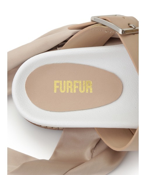 「FURFUR」 フラットサンダル 37 ブラック レディースの画像