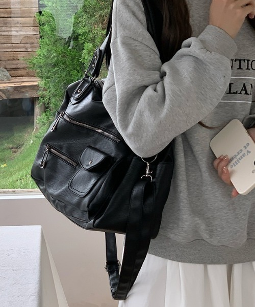 LACーVERT ハンドバッグ ヴィンテージ風フェイクレザーハンドバッグ