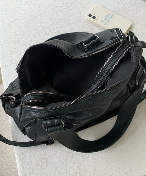 LACーVERT ハンドバッグ ヴィンテージ風フェイクレザーハンドバッグ