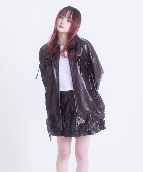Fickle Bebe（フィクルベベ） レザージャケット ライダース フェイク