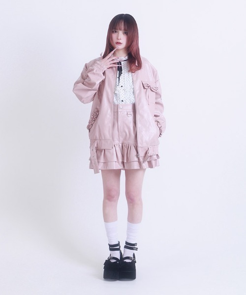 Fickle Bebe（フィクルベベ） レザージャケット ライダース フェイク