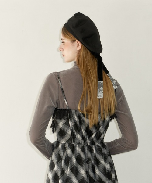 ワンピース lace drawstring onepiece / レースデザインドロストキャミ