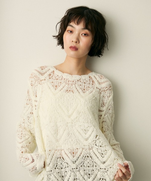 full/fill. ニット セーター flower over knit / フラワーオーバー