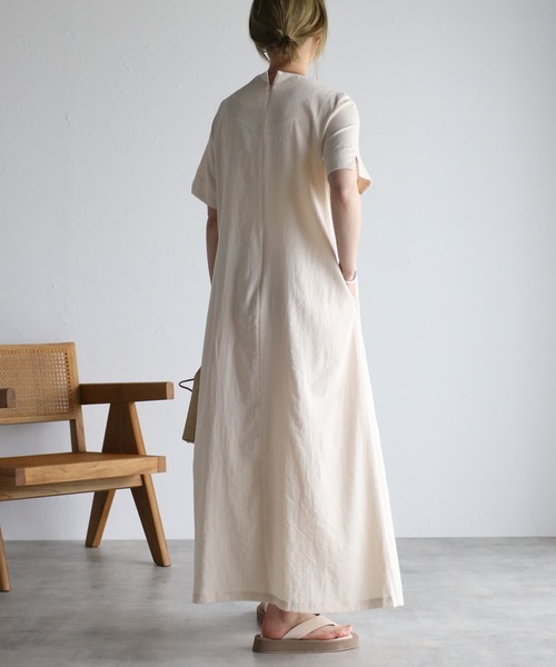 「r.」 半袖ワンピース FREE ライトベージュ レディース_画像4