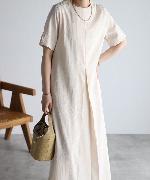 「r.」 半袖ワンピース FREE ライトベージュ レディース_画像5