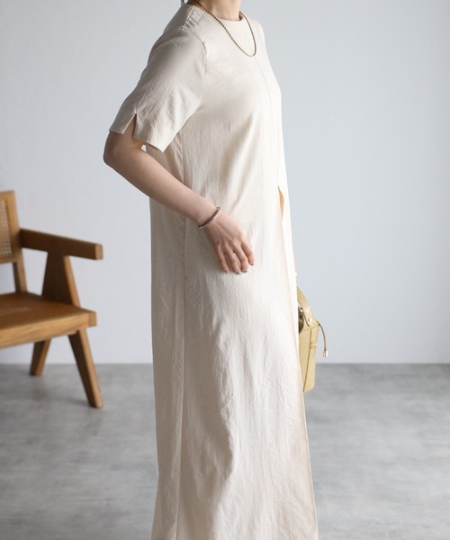 「r.」 半袖ワンピース FREE ライトベージュ レディース_画像6