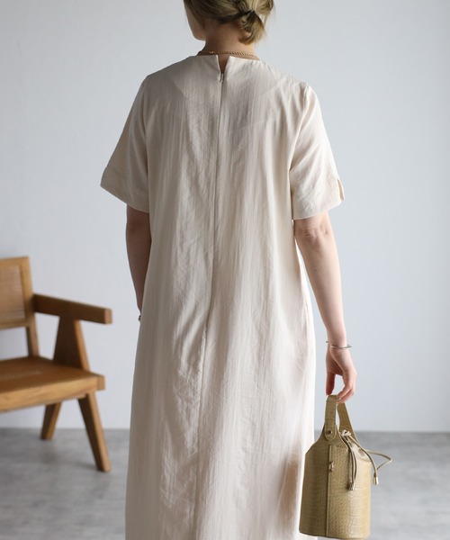 「r.」 半袖ワンピース FREE ライトベージュ レディース_画像7