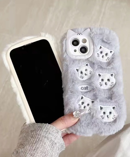 スマホケース 「 ammy. / エイミードット 」 もふもふ キャット
