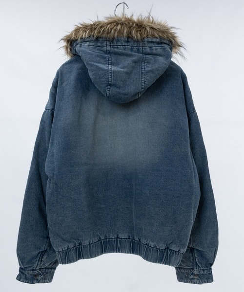 JOHN'S CLOSET ma1 ma-1 「13」フードファー デニム ショートボンバー
