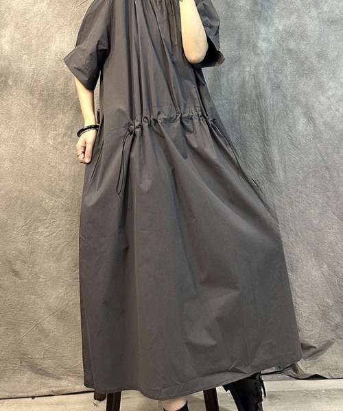 「CADBURY」 半袖ワンピース X-LARGE ブラウン レディース_画像4