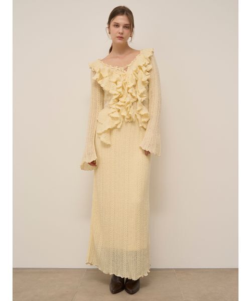 SNIDEL（スナイデル） ニット セーター ラッフルデザインニットプル