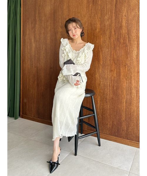 SNIDEL（スナイデル） ニット セーター ラッフルデザインニットプル