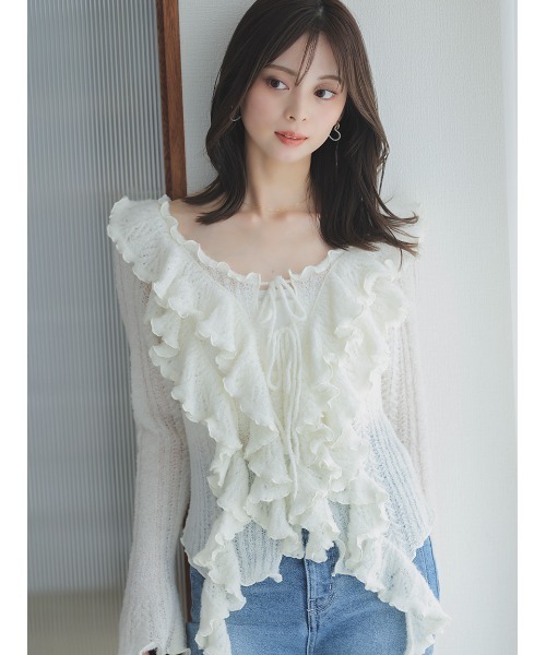 SNIDEL（スナイデル） ニット セーター ラッフルデザインニットプル