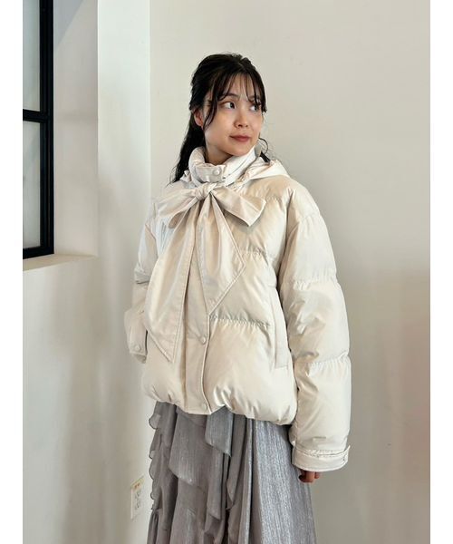 アイボリー ダウンジャケット リボン付き新品 ドロストリボンダウンジャケット – poláura OFFICIAL ONLINE STORE