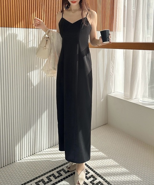 「Meiru」 キャミソールワンピース MEDIUM ブラック レディース_画像6
