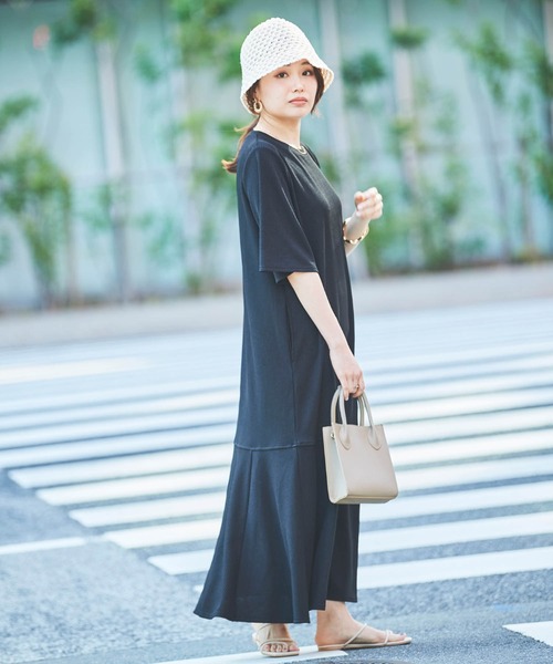 「mil」 半袖ワンピース XX-SMALL ブラック レディース_画像4