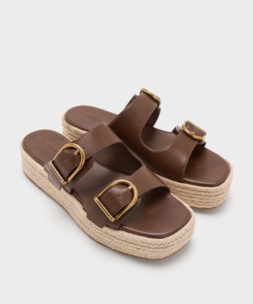 「CHARLES & KEITH」 フラットサンダル 25.5cm サンドベージュ レディース_画像9