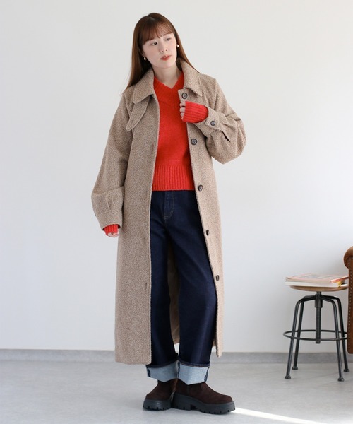 【のぶりんさん専用】ニットロングコート アンゴラウール コンバーチブルロングコート（01-15WI06-204）｜K.T
