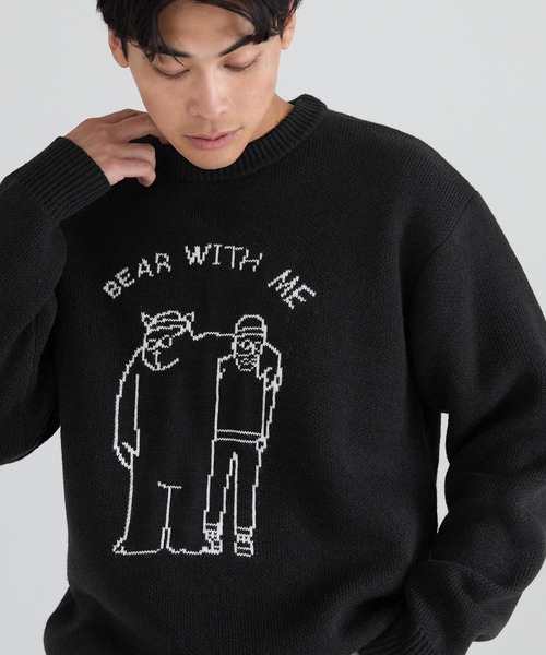 coca（コカ） セーター ニット Wジャカード編みイラストニットトップス