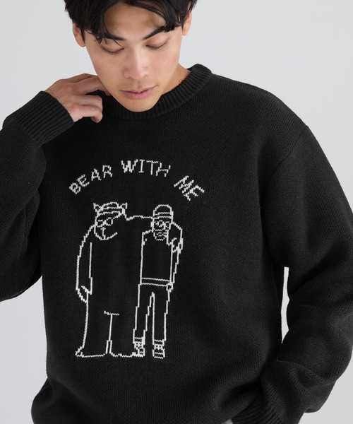 coca（コカ） セーター ニット Wジャカード編みイラストニットトップス