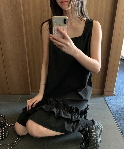 「gossip！ロサンゼルス」 「yuga」ノースリーブワンピース FREE ブラック レディース_画像2