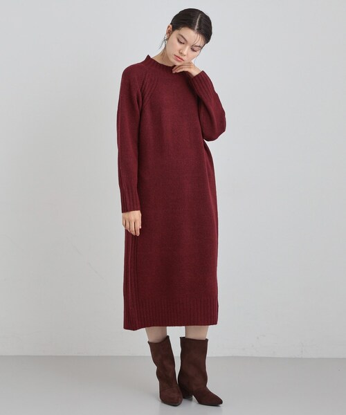 THE SHOP TK ワンピース ウール混杢調ハイネックワンピース : ZOZOTOWN