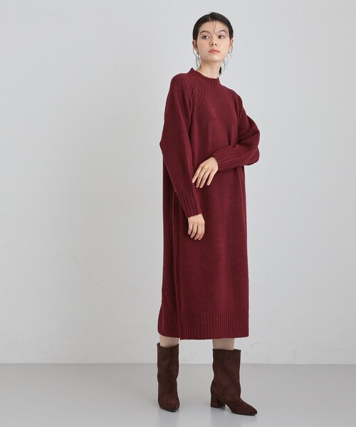 THE SHOP TK ワンピース ウール混杢調ハイネックワンピース : ZOZOTOWN