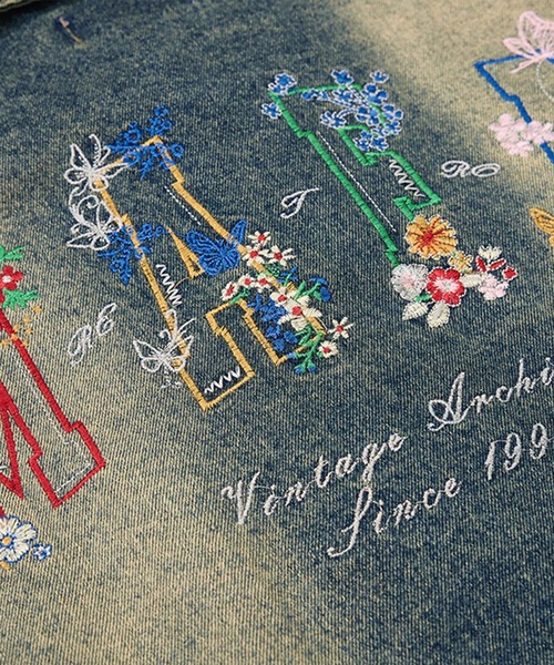 デニムジャケット gジャン HOOK -select- 刺繍デニムジャケット メンズ