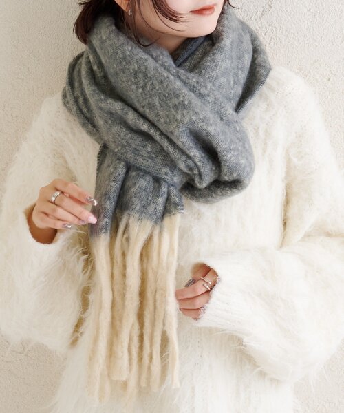 mystic（ミスティック） ストール マフラー カラーフリンジストール