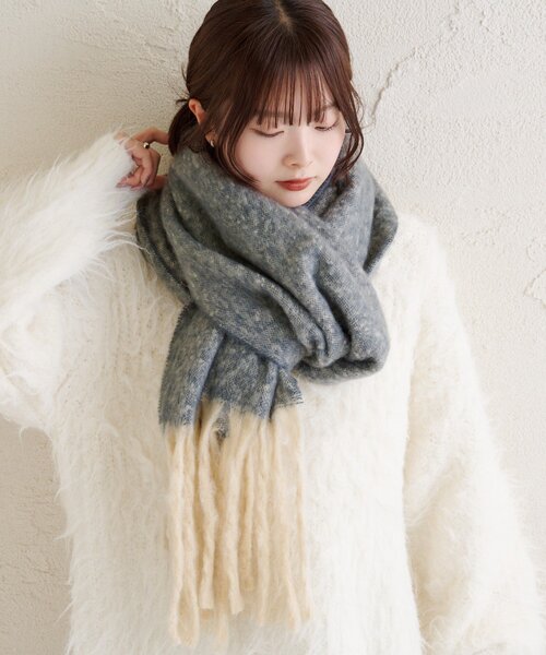 mystic（ミスティック） ストール マフラー カラーフリンジストール
