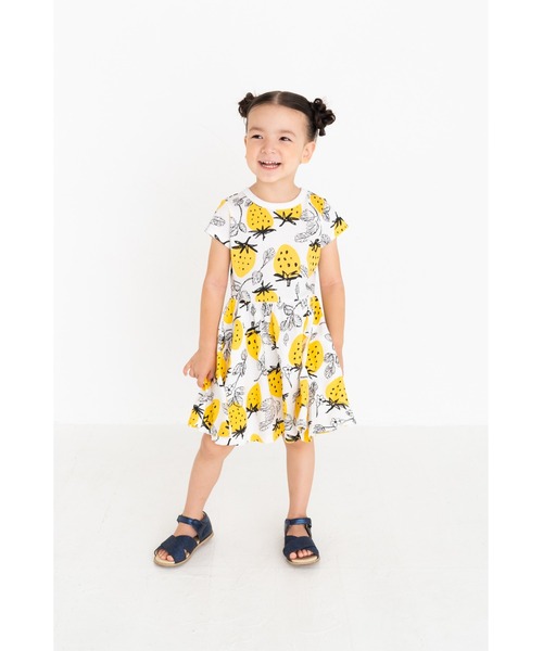 「maarook」 「KIDS」半袖ワンピース 130cm イエロー キッズ_画像4