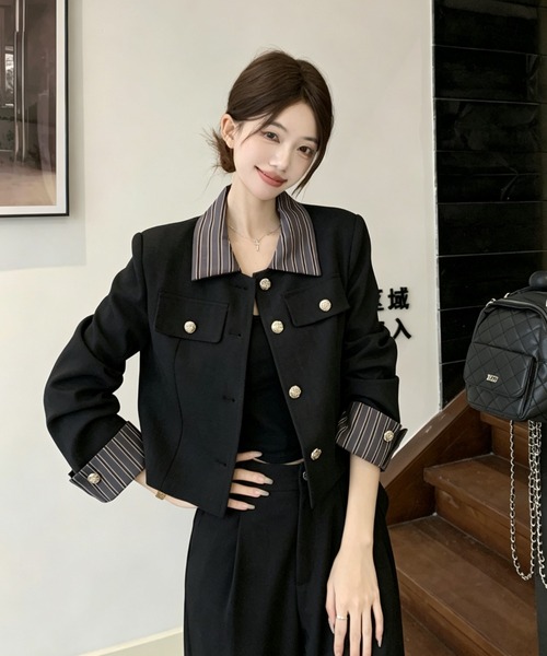 FAVORITO セットアップ ショートシングルブレストジャケットワイド