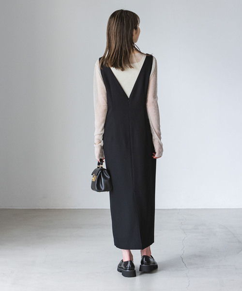 NOBLE ワンピース 「WEB限定追加2」ストレートVネックワンピース