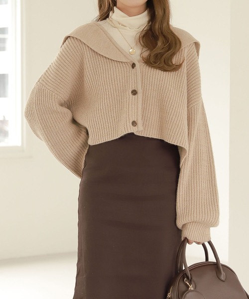 「Heather」 ニットカーディガン FREE アイボリー レディース_画像5