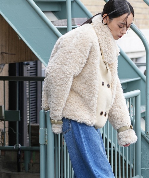 mili an deni（ミリアンデニ） ムートンコート ボアコート スウェード