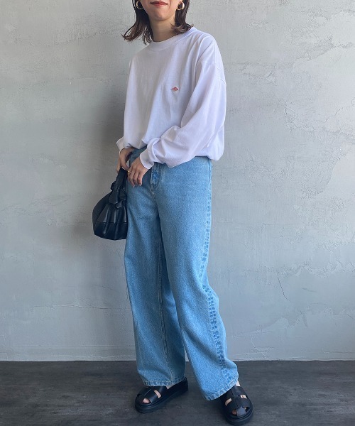 「DANTON」 スウェットカットソー L チャコールグレー レディース_画像2