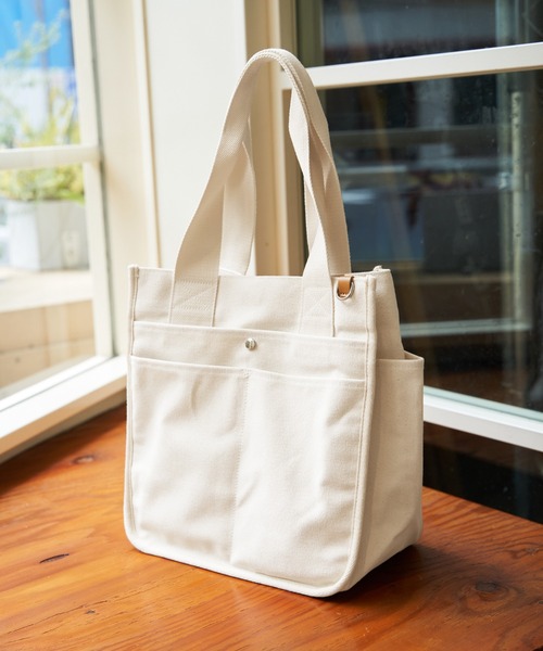 IKETEI 旅行用　トートバック ikka（イッカ） トートバッグ キャンバスパイピングビッグトートバッグ