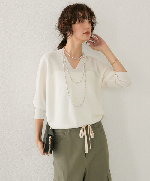 「RIVE DROITE」 長袖ニット FREE ベージュ レディース_画像6